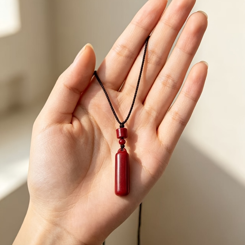 Bohemian Style Cinnabar Centerpiece Pendant Necklace